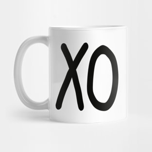 Kiss and hug XO black and white Mug